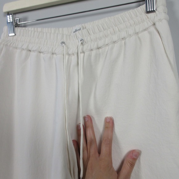 Wilfred Joggers Pants Women S Ivory Tie Front Textured Office Career Casual 322 - Picture 6 of 14